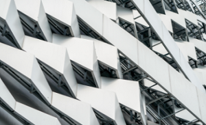 Industrial facade on a sky scraper