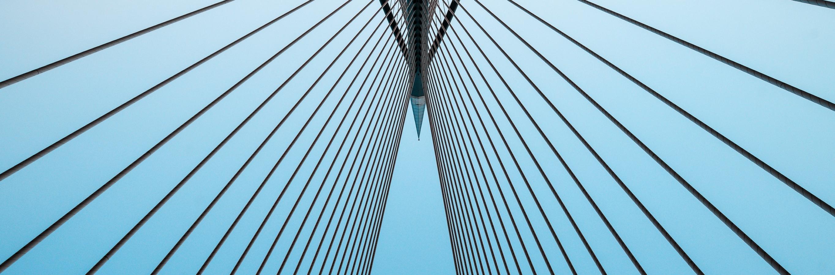 Cables on a suspension bridge